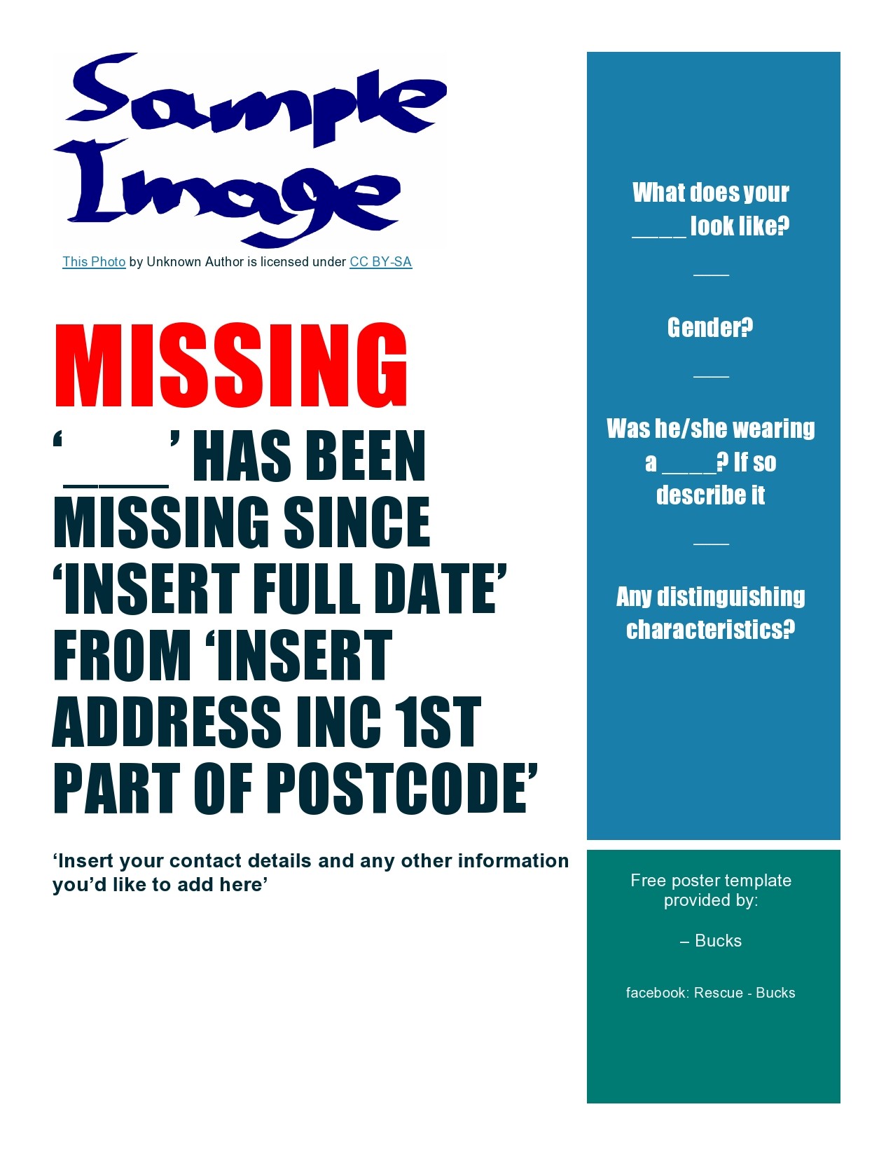 Free missing poster template 20