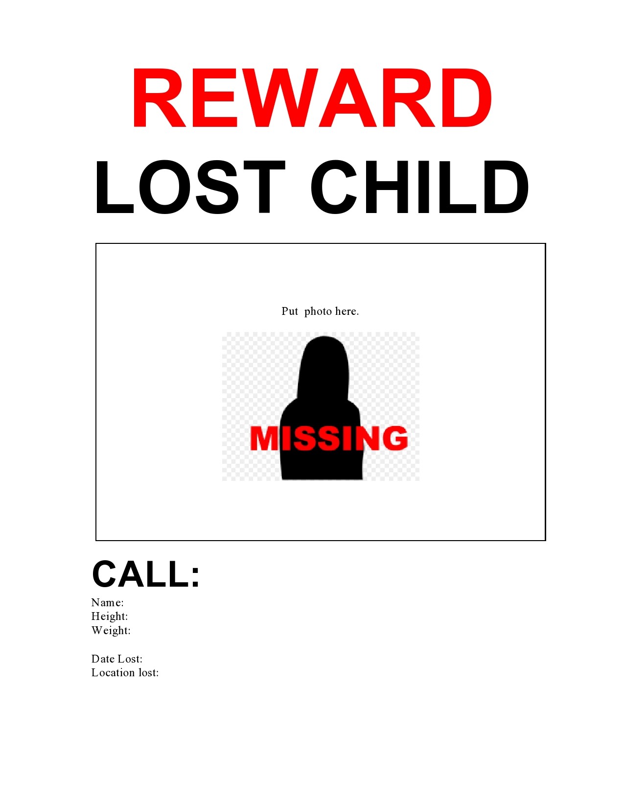 Free missing poster template 24