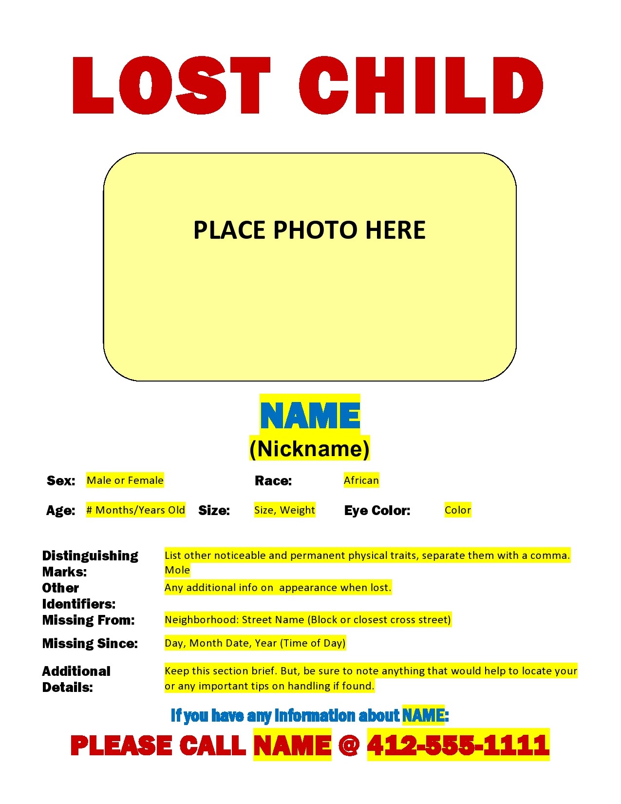 Free missing poster template 30
