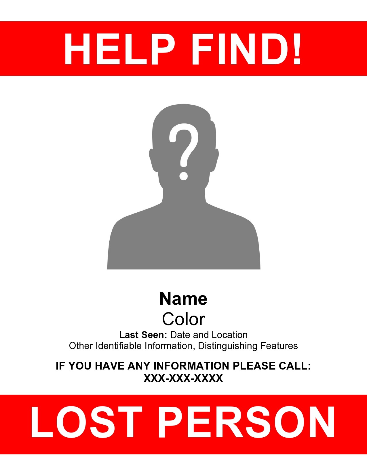 Free missing poster template 32
