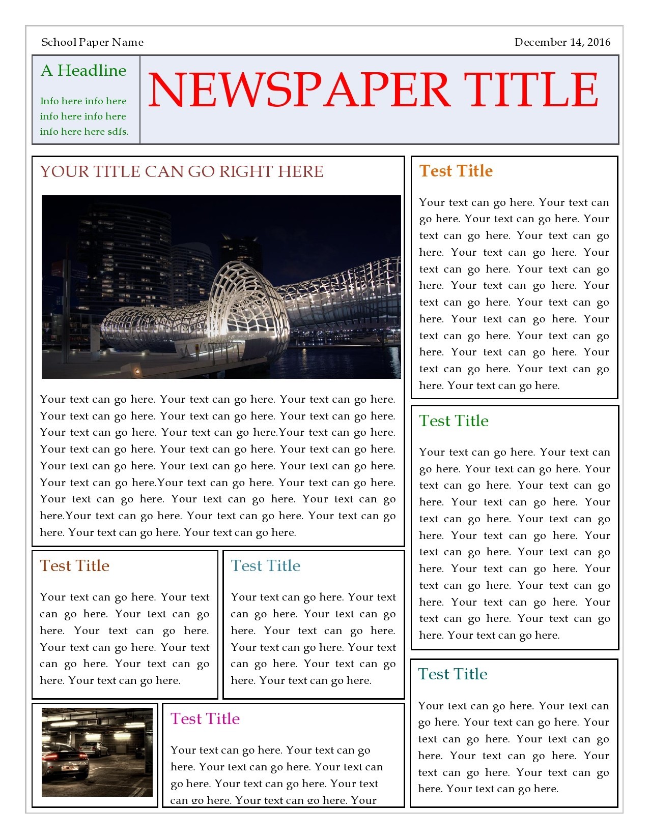 Free newspaper template 30