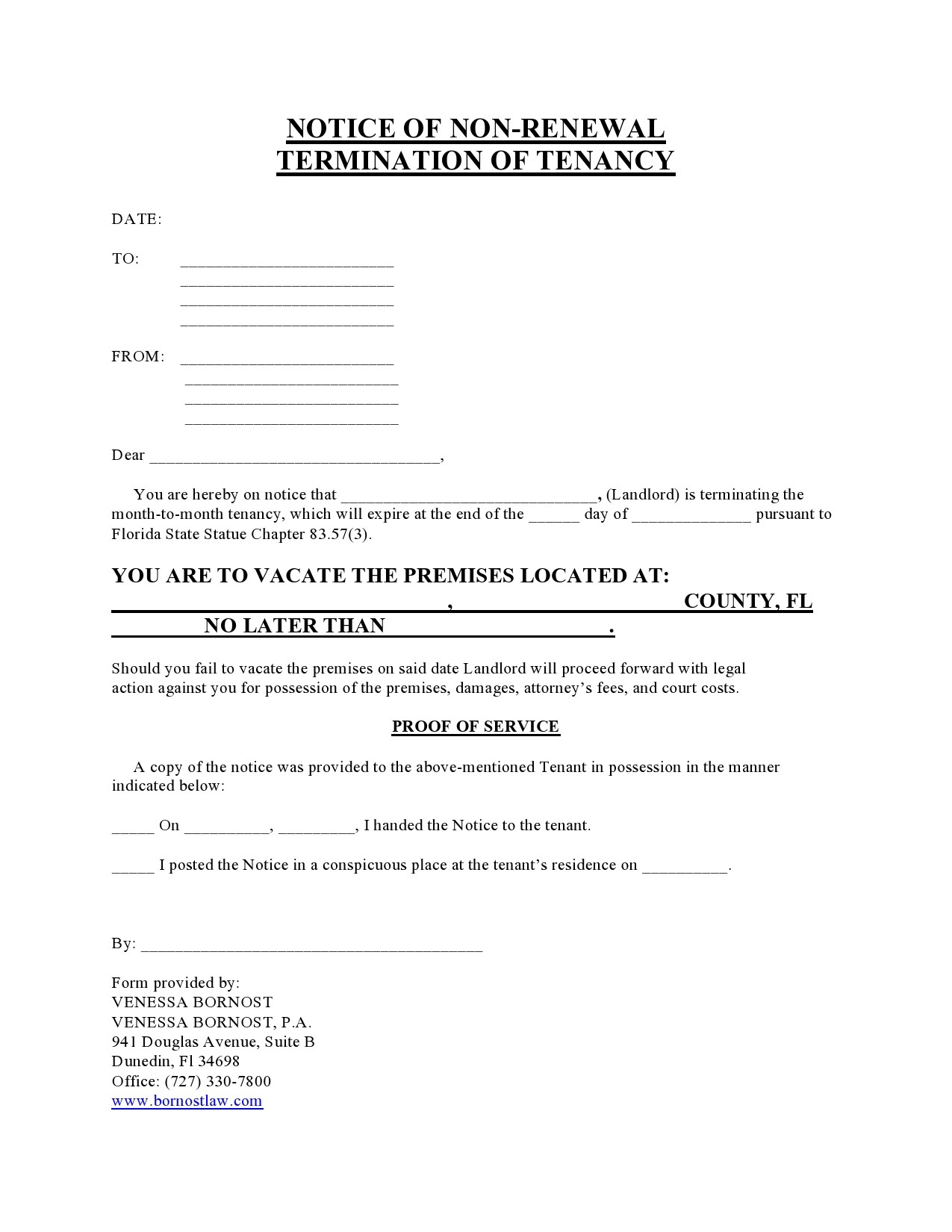 Free not renewing lease letter 09