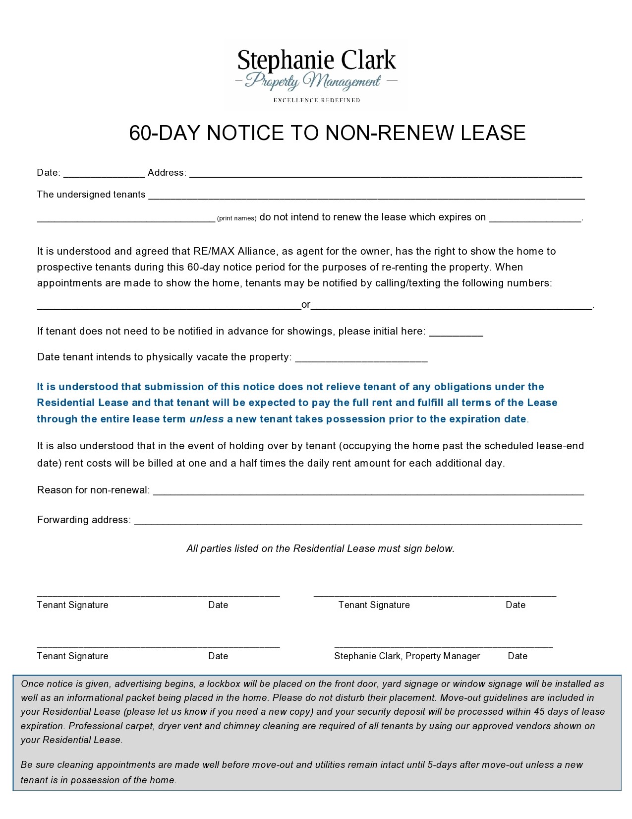 Free not renewing lease letter 25