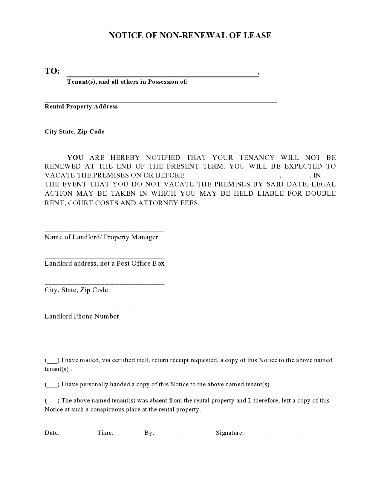 Free not renewing lease letter 32