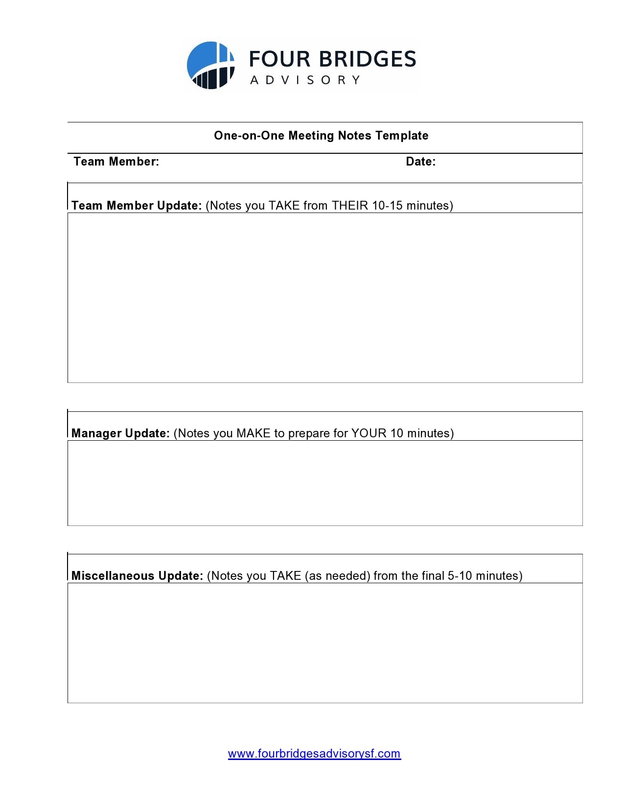 Free one to one meeting template 10