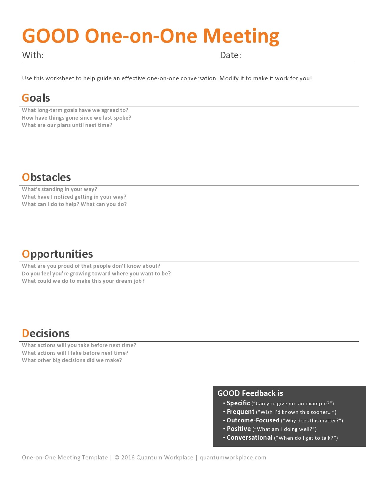 40 Best One To One Meeting Templates 100 Free 