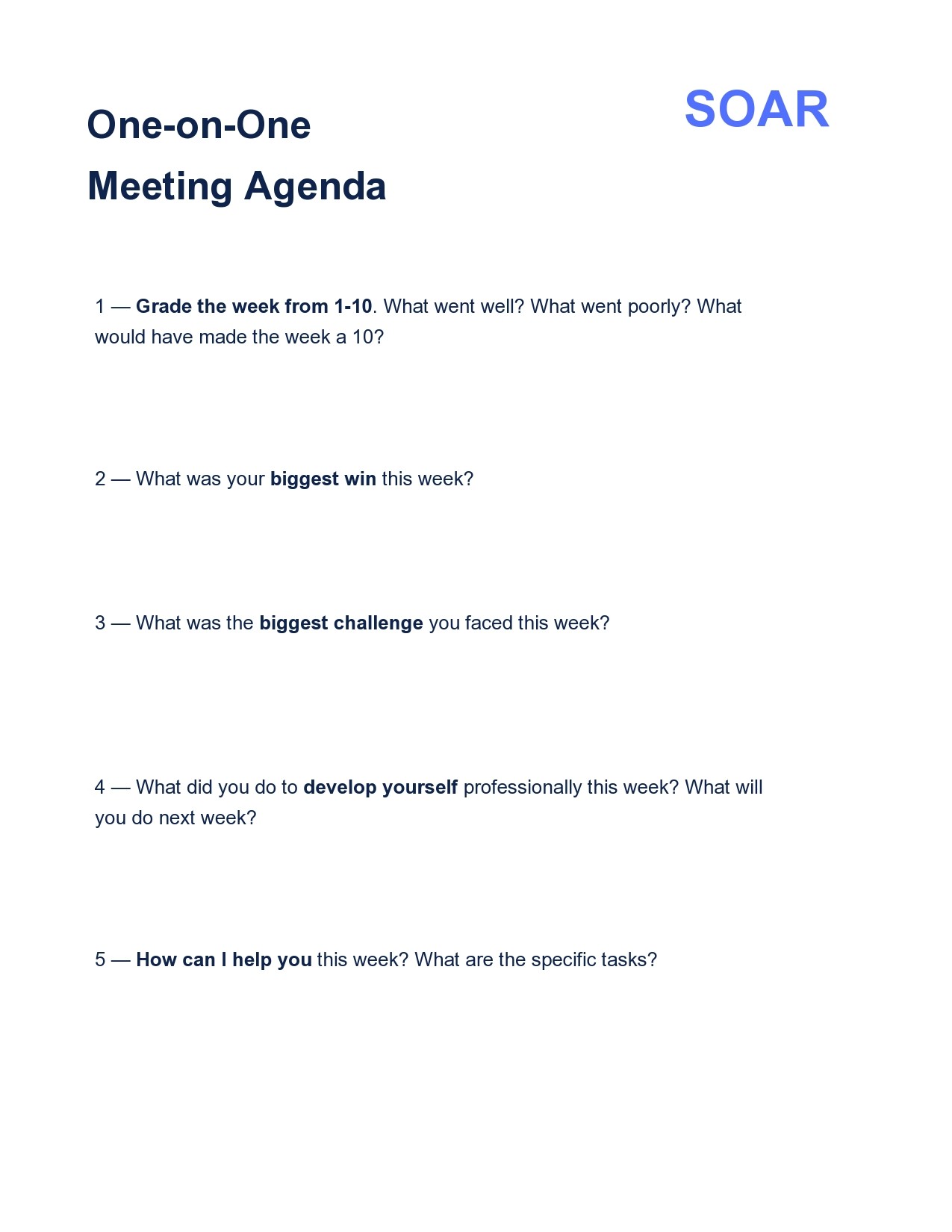 Free one to one meeting template 18