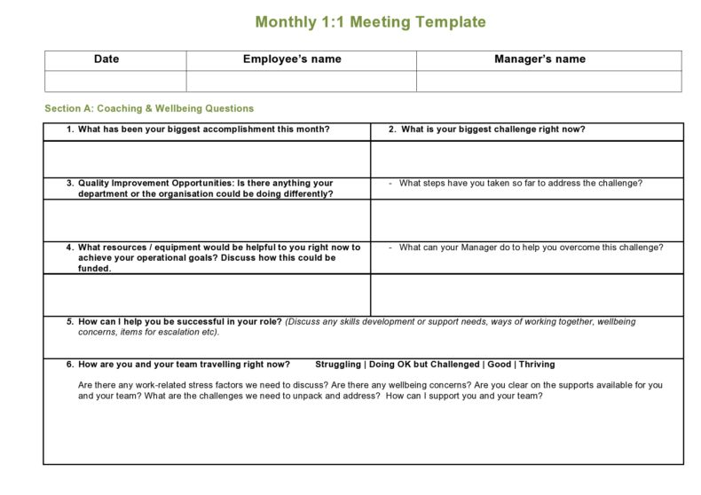 40 Best One to One Meeting Templates (100% Free)