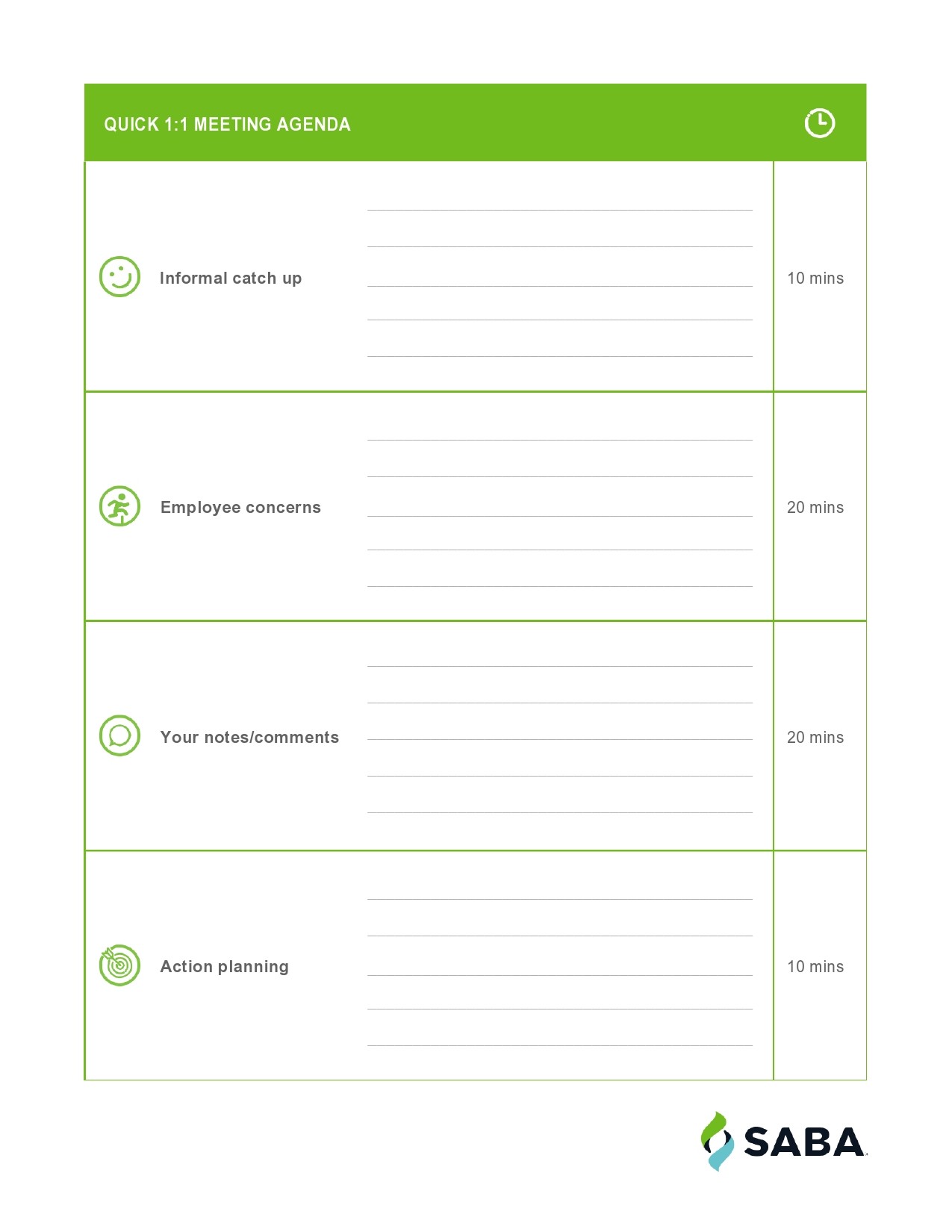 Free one to one meeting template 25