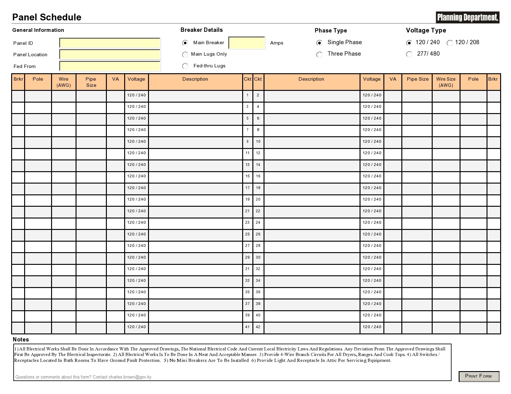 42 Fillable Panel Schedule Templates (Excel & Word) ᐅ TemplateLab