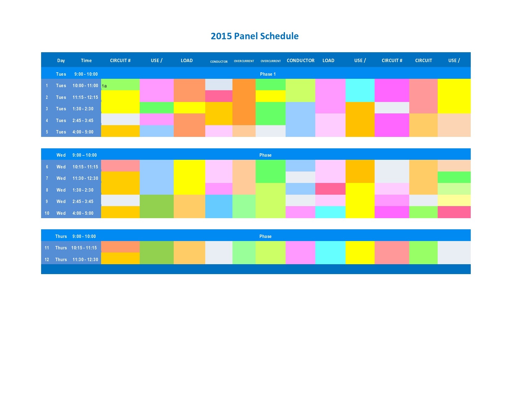 Free panel schedule template 30