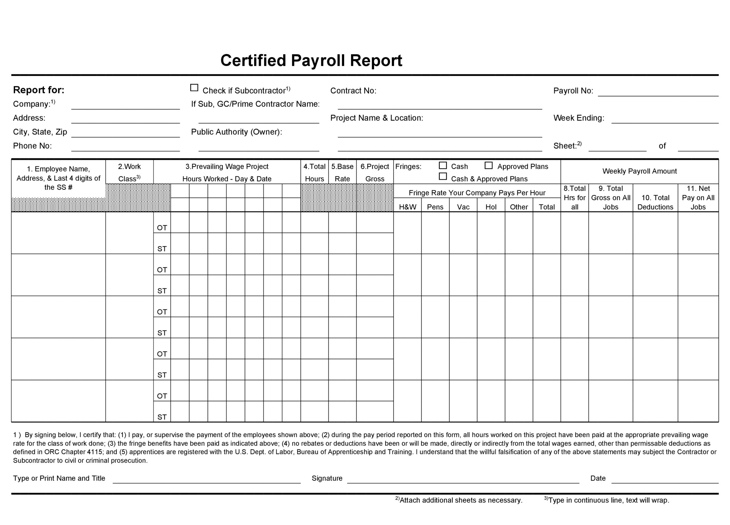 Free payroll report template 01