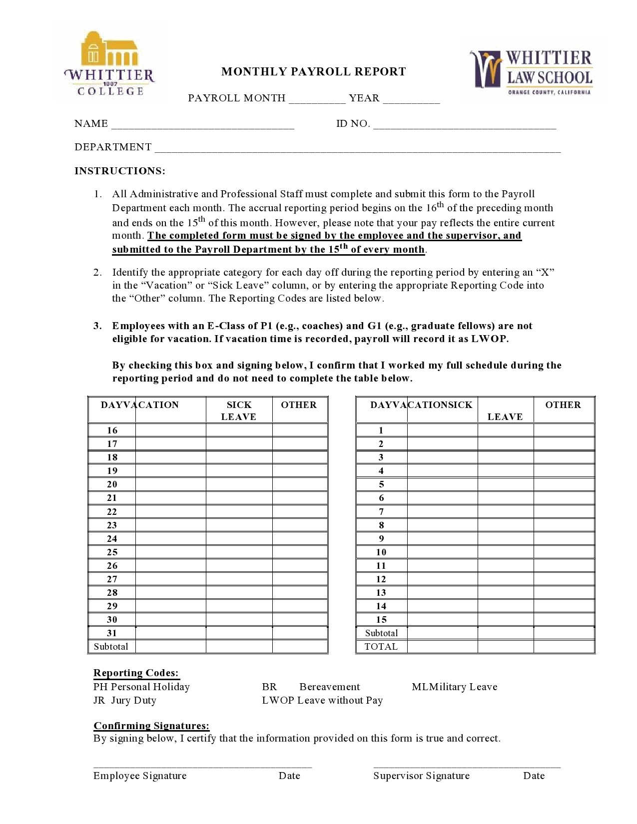 Free payroll report template 27