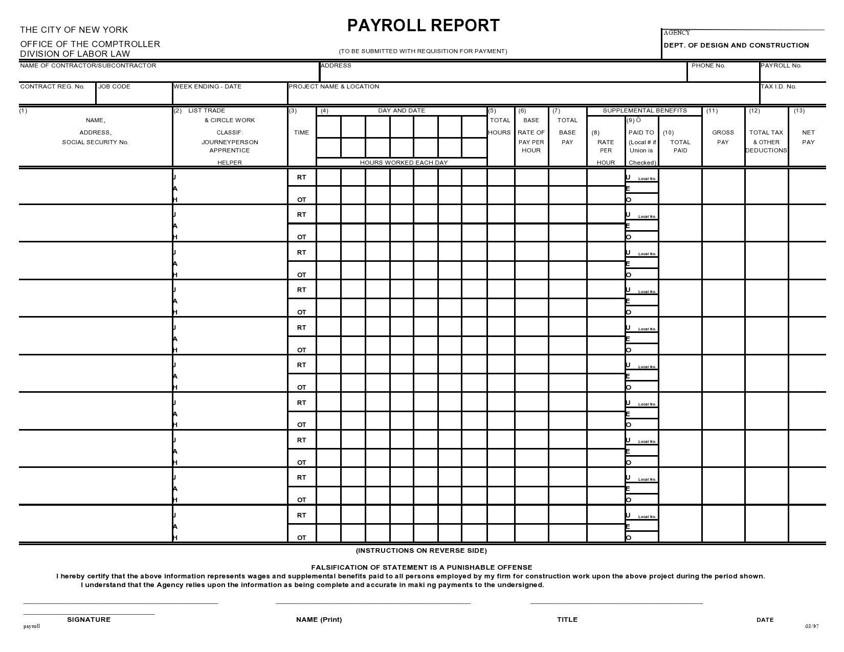 Free payroll report template 33