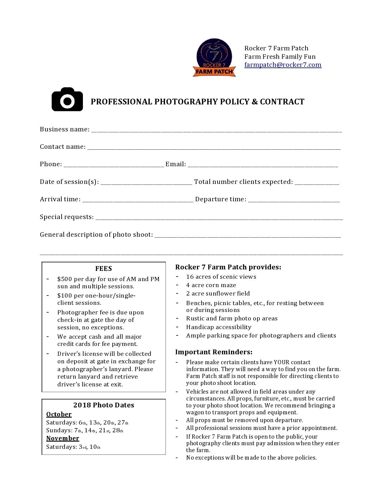 Free photography contract template 34