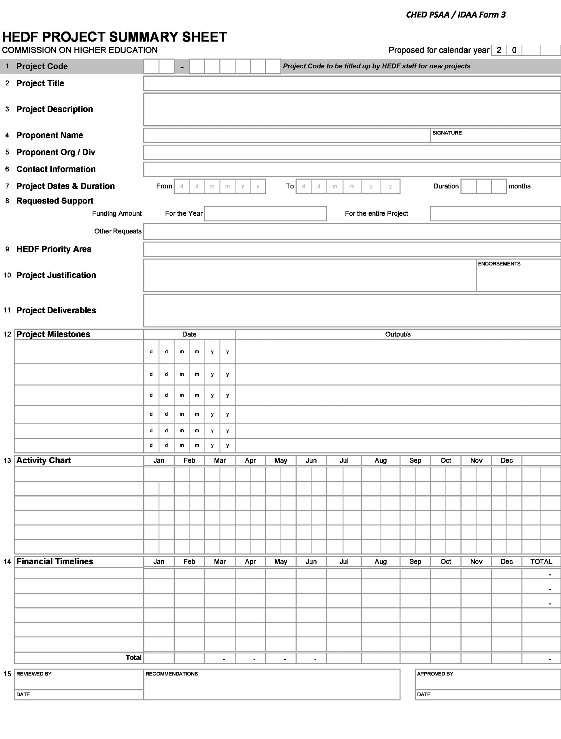 Free project summary template 01