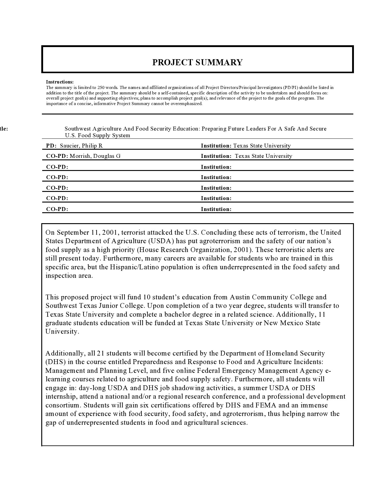 Free project summary template 12
