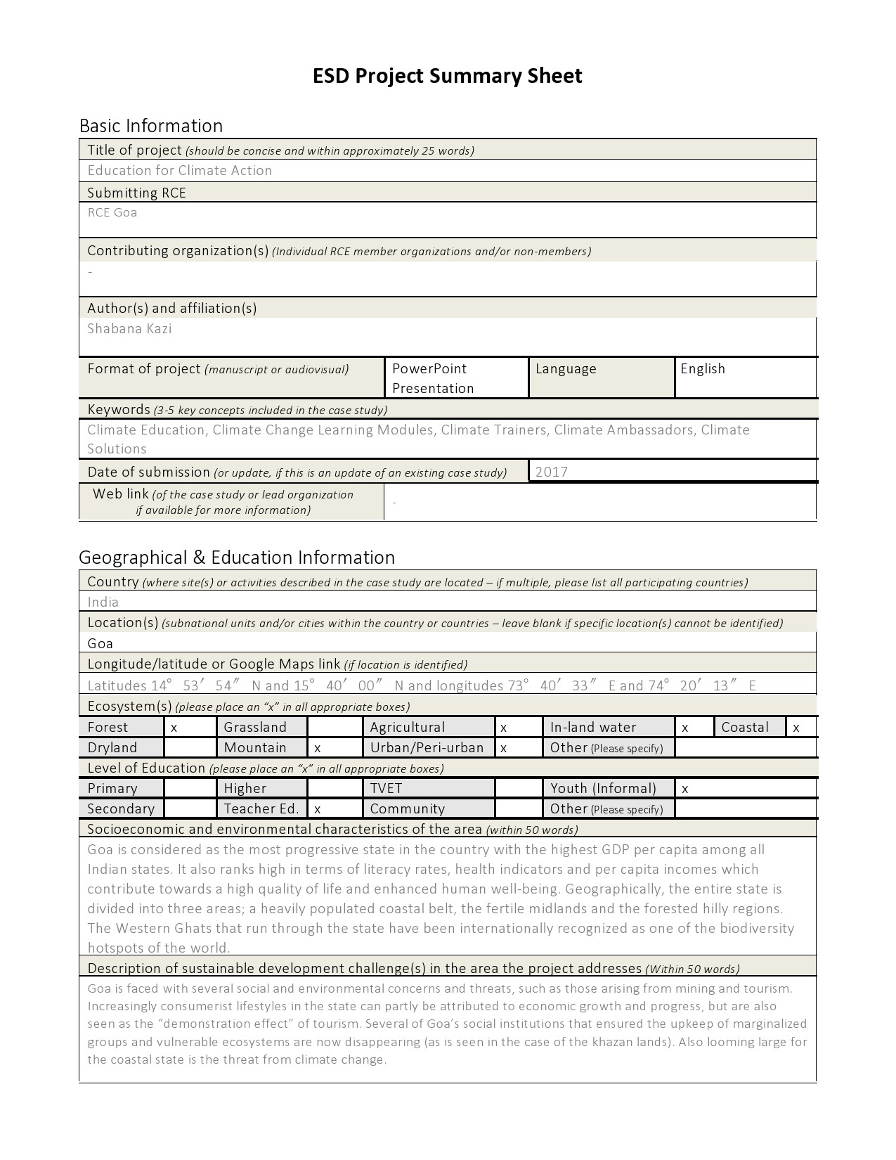 Free project summary template 17