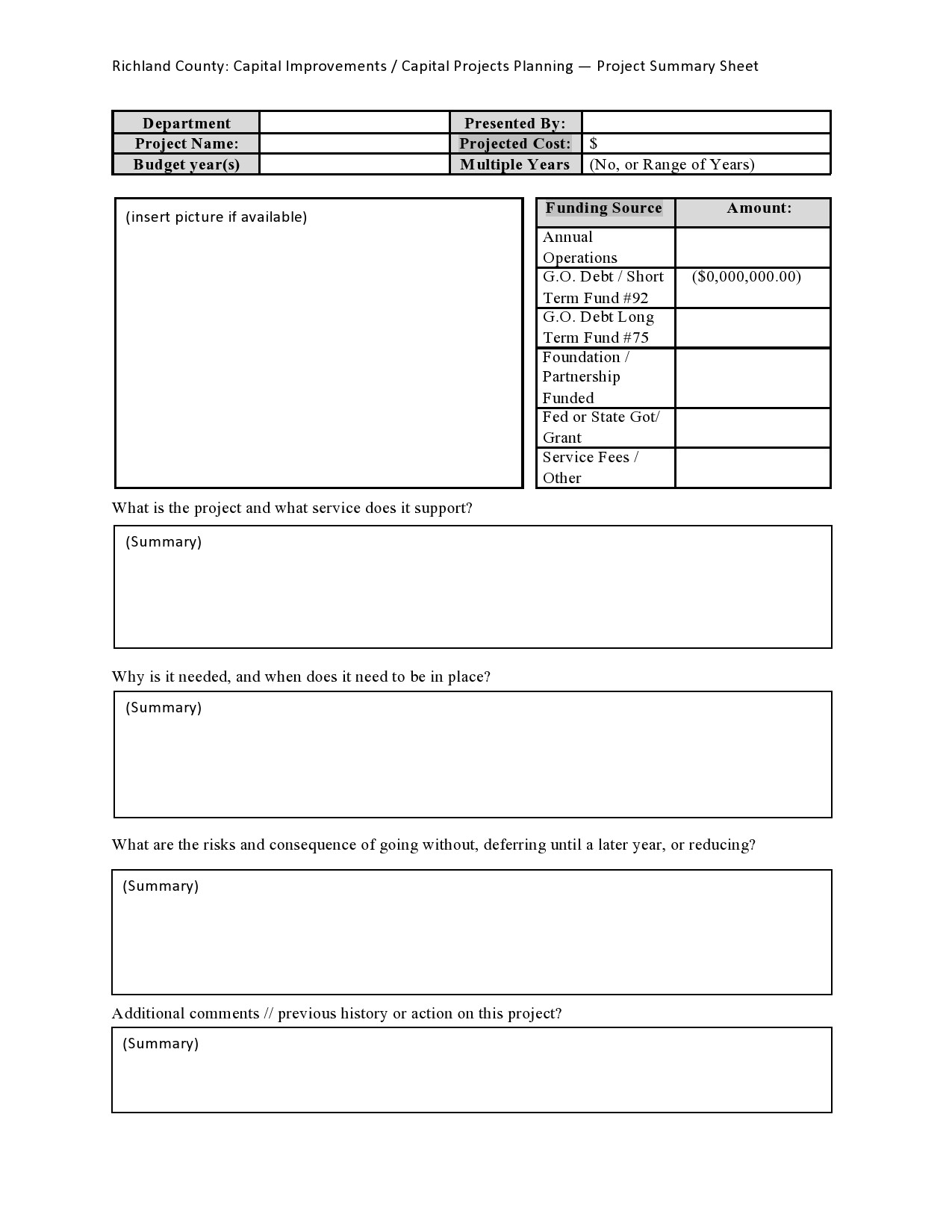 Free project summary template 34