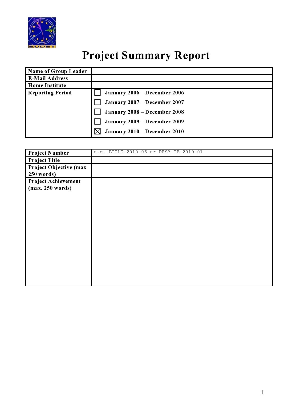 Free project summary template 36