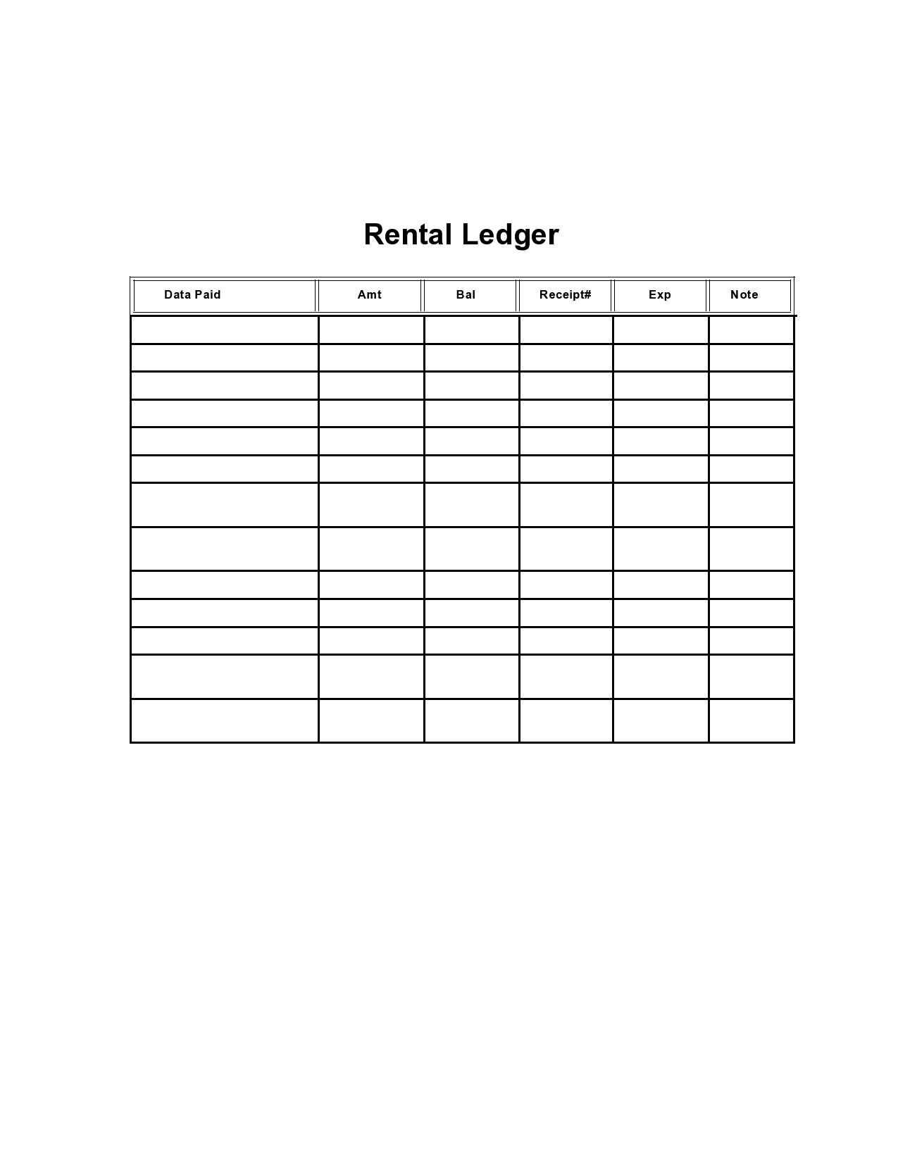Free rental ledger template 31