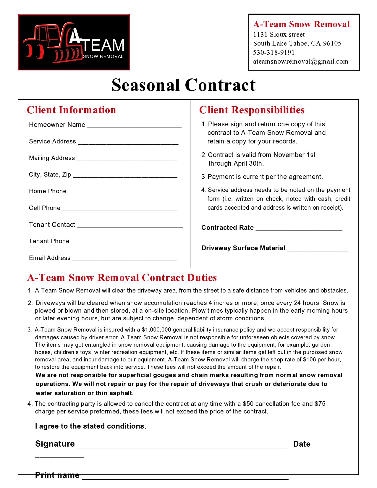 Free snow removal contract 26