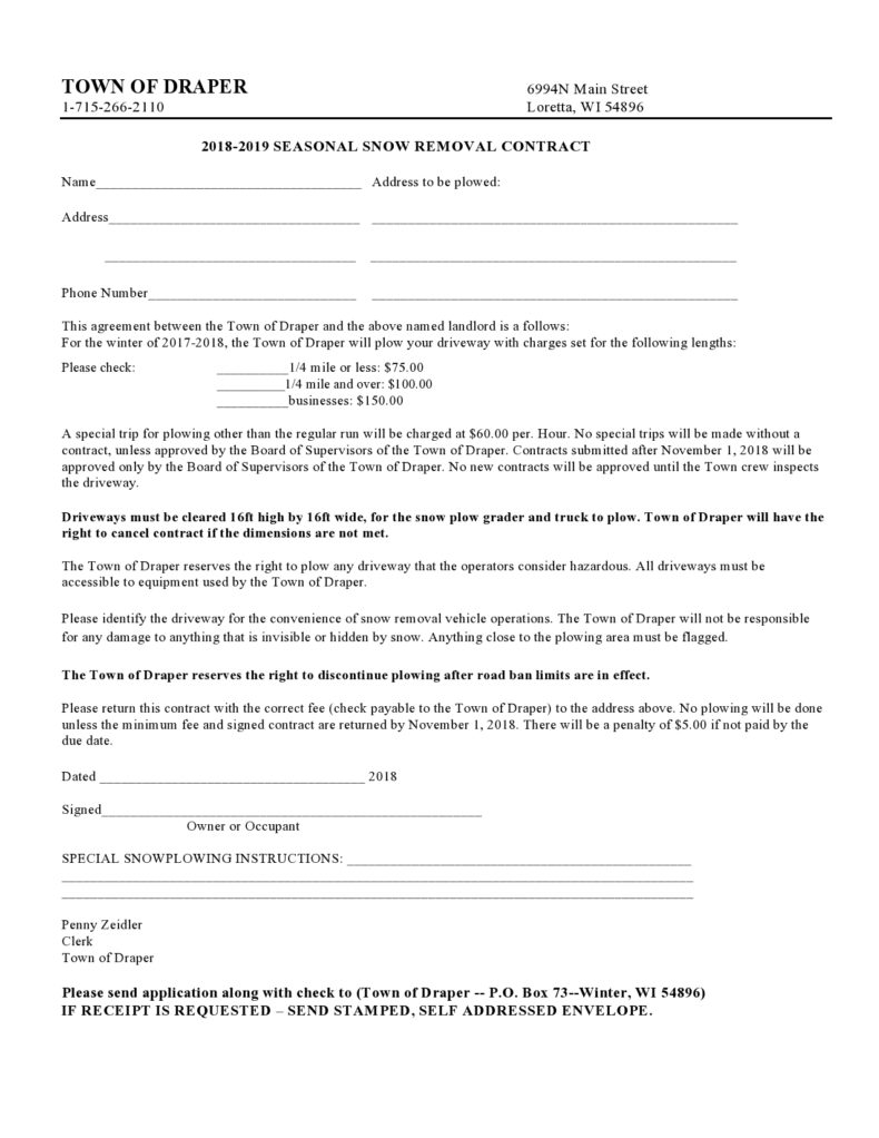 40 Professional Snow Removal Contracts (FREE) ᐅ TemplateLab
