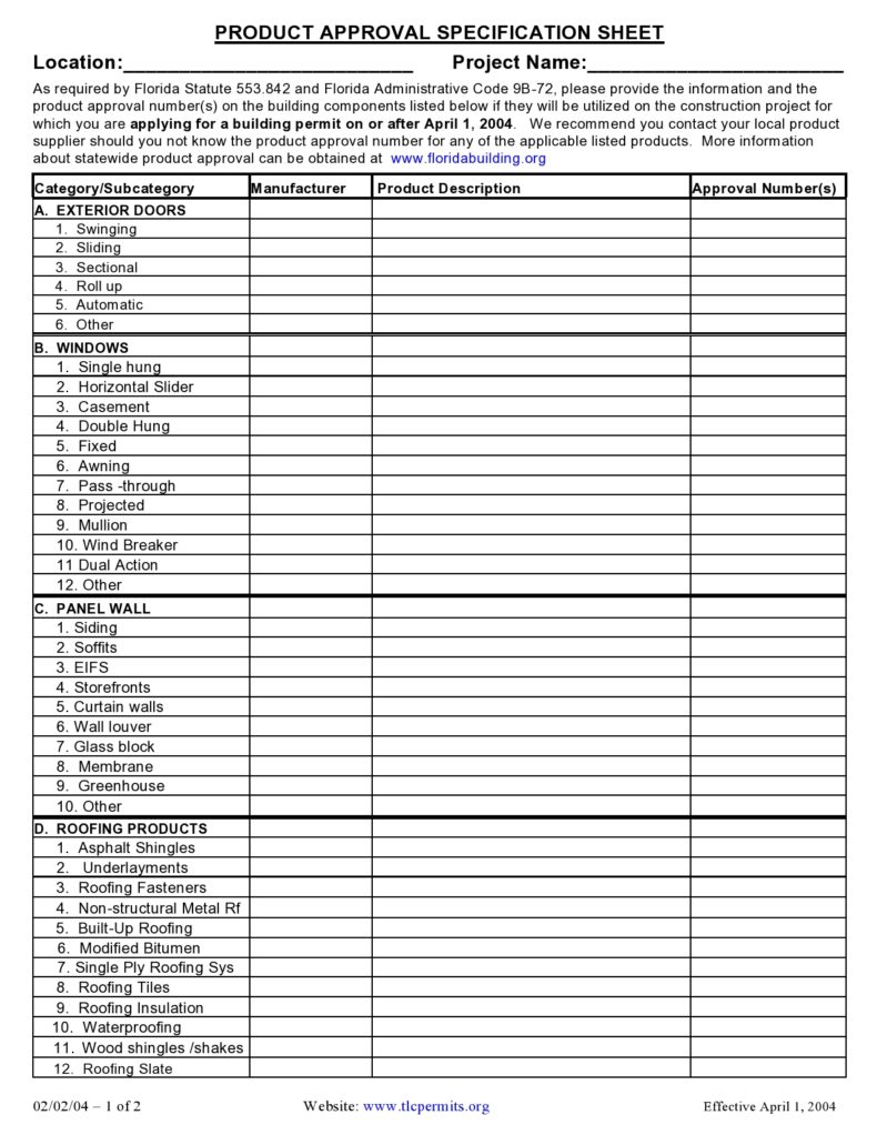 40 Useful Spec Sheet Templates (Construction, Product, Design...)