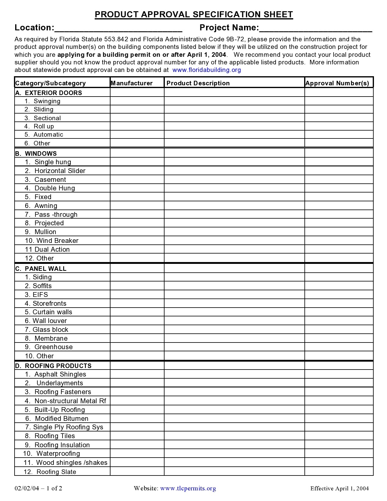 Free spec sheet template 23