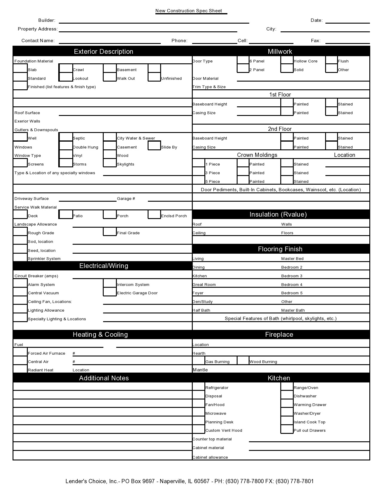 Free spec sheet template 26