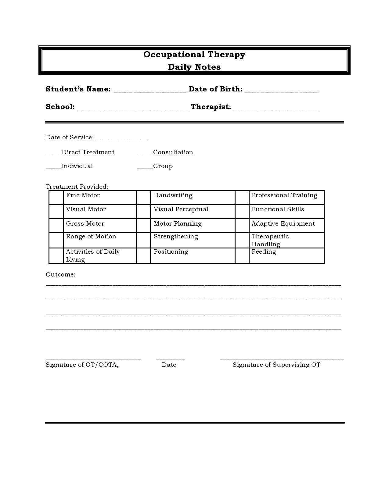 Free therapy notes template 02