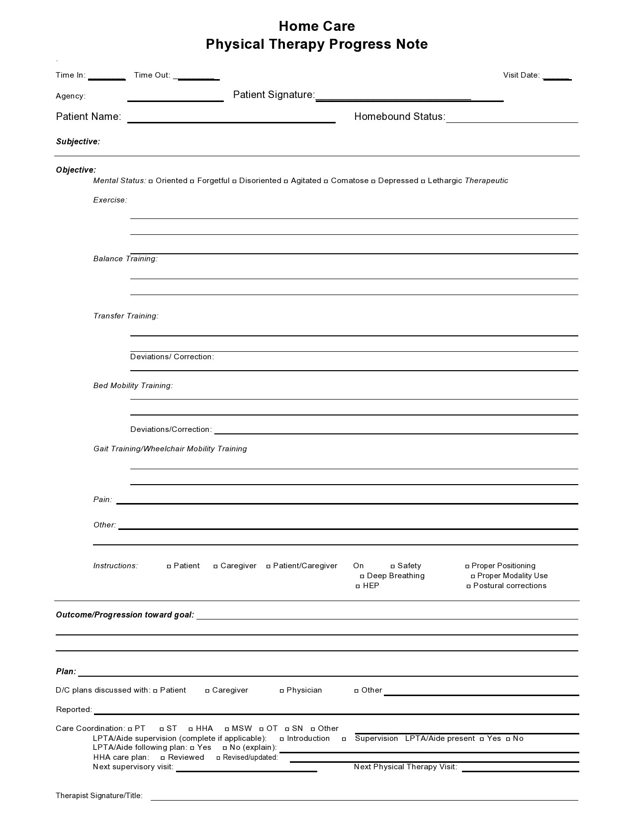 Free therapy notes template 07