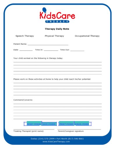 Therapy Notes Templates