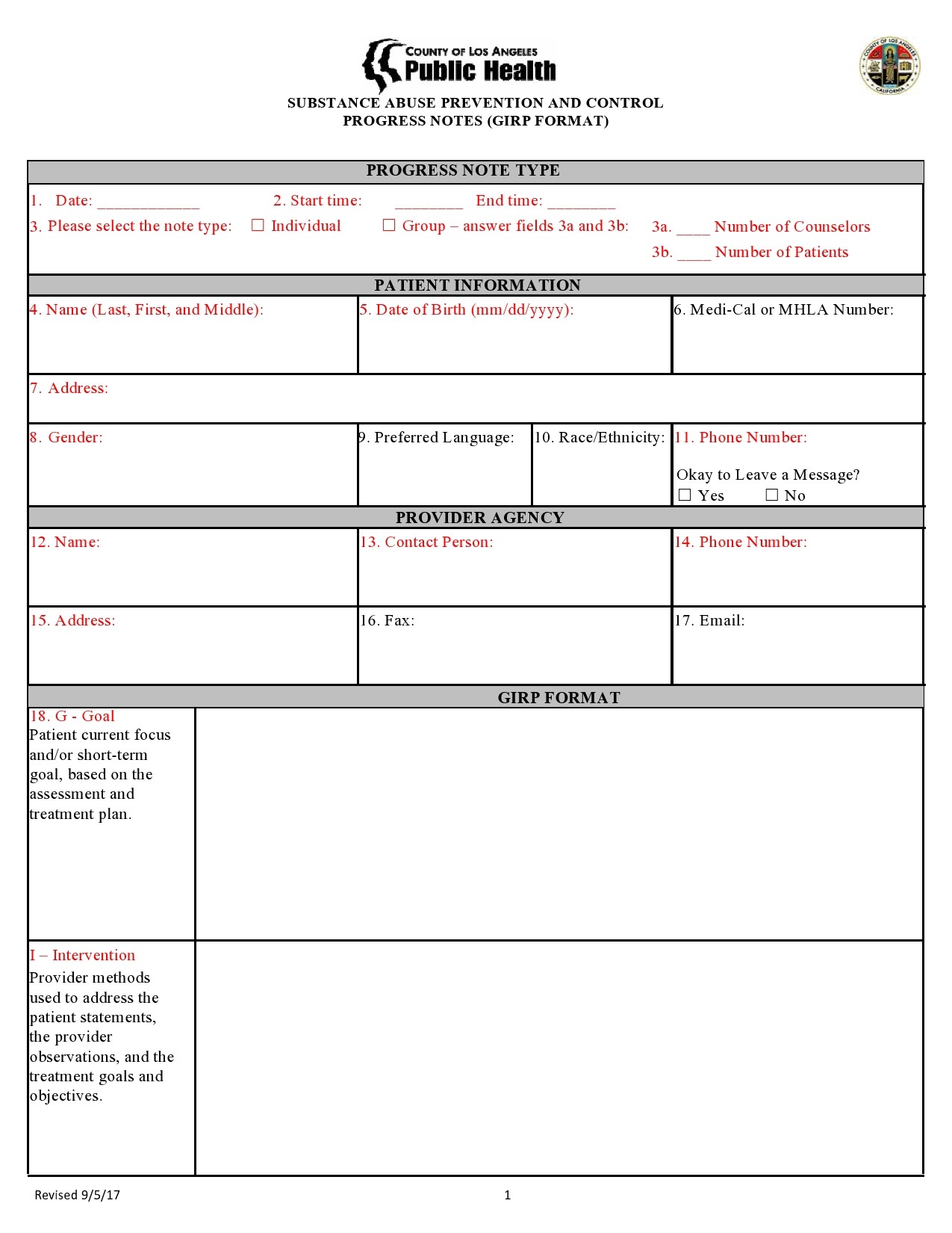 Free therapy notes template 20