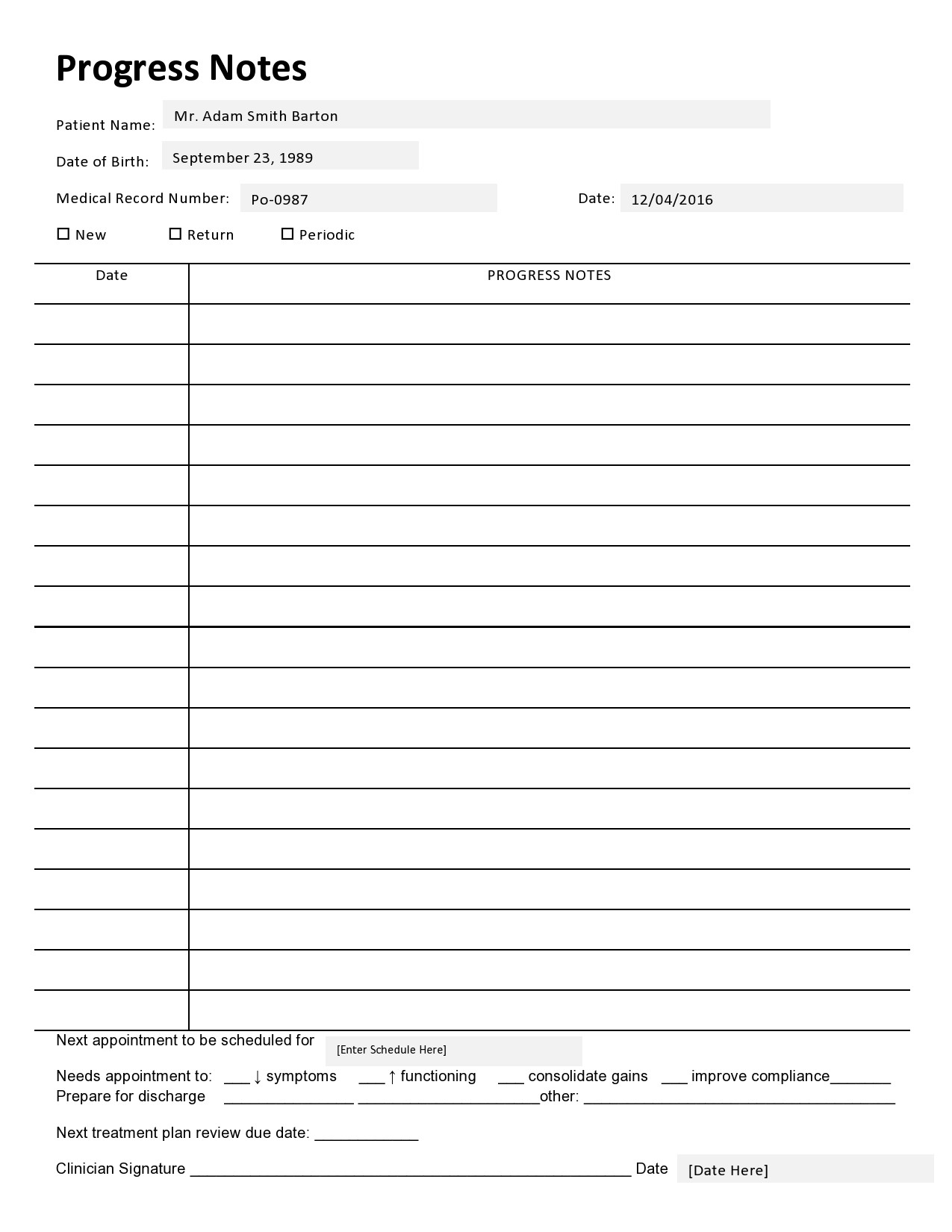 Free therapy notes template 31