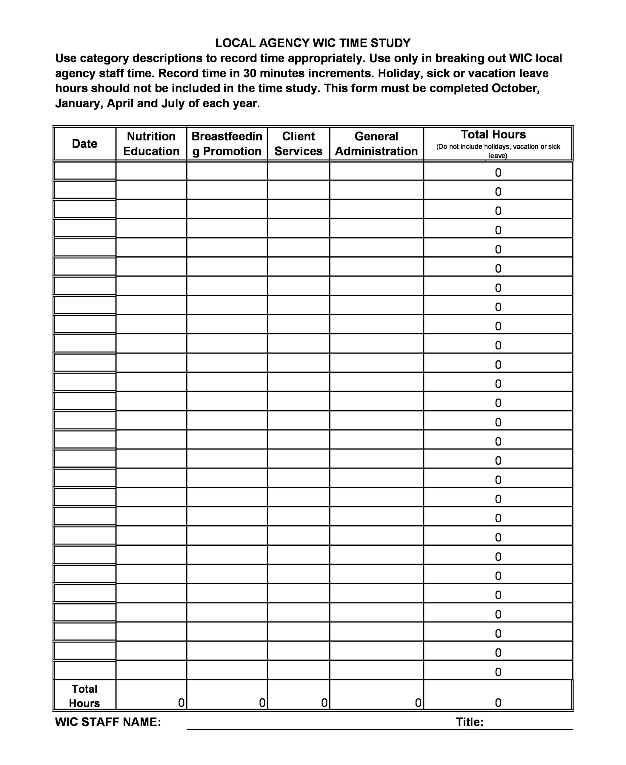 Free time study template 12