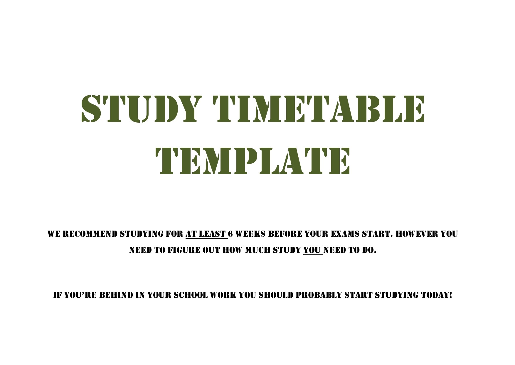 Free time study template 23