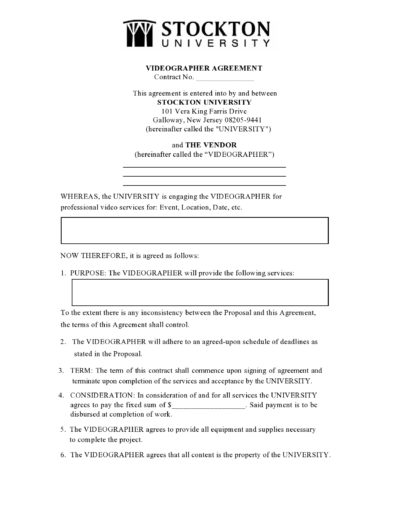 39 Simple Videography Contract Templates (FREE) ᐅ TemplateLab