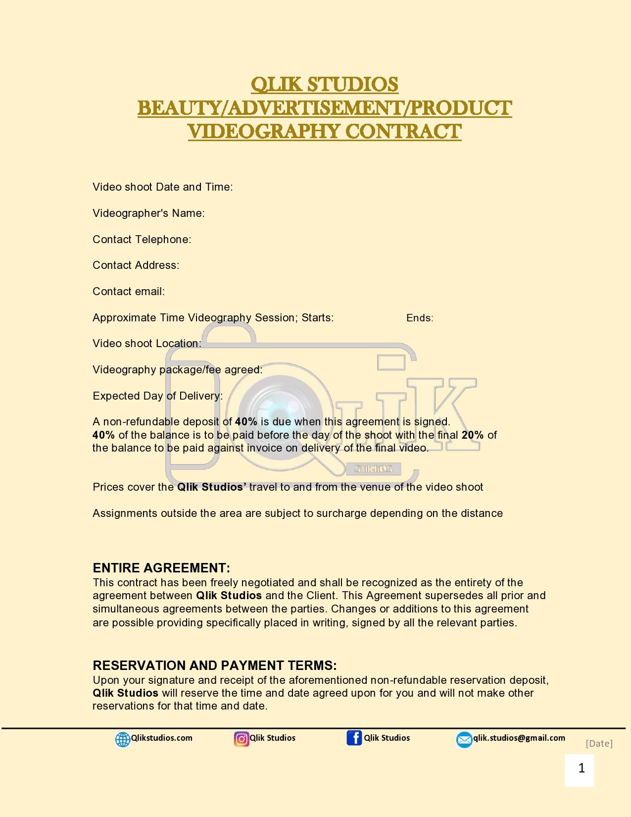 Free videography contract 10