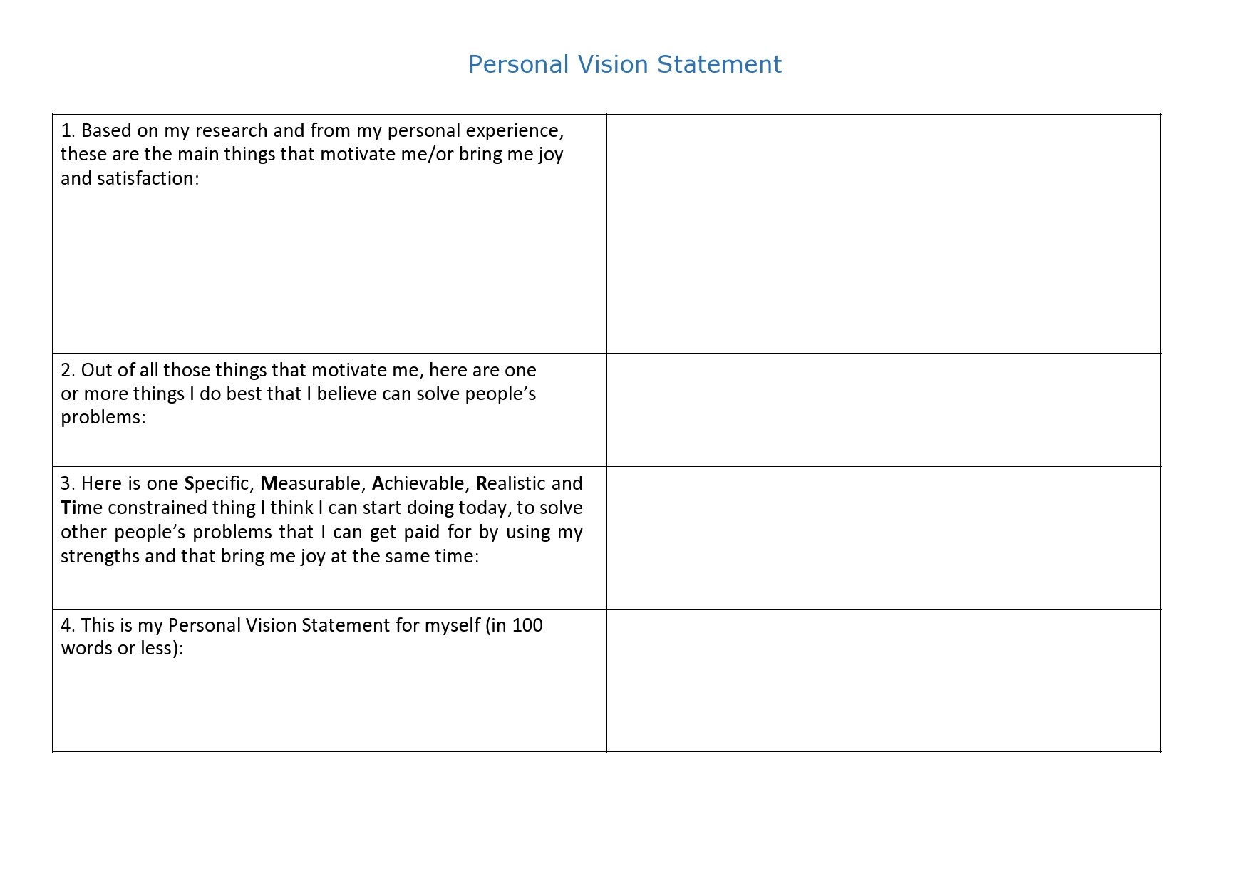 Free vision statement template 05