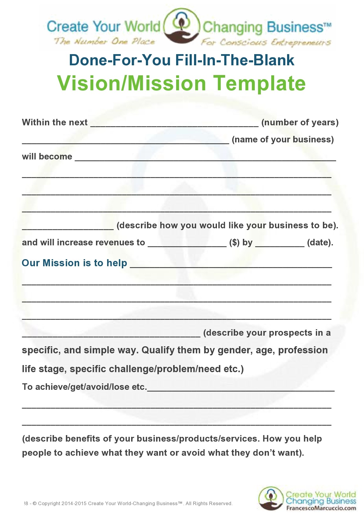 Free vision statement template 13