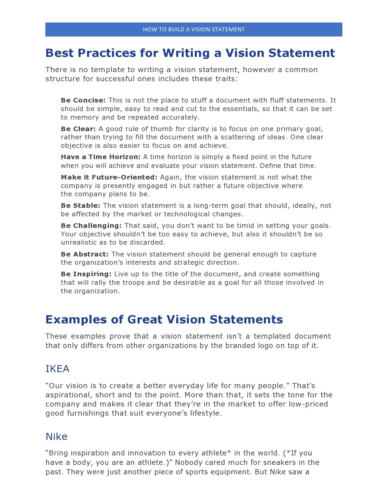 Free vision statement template 15