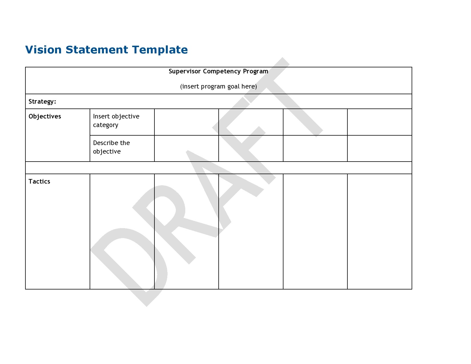 Free vision statement template 17