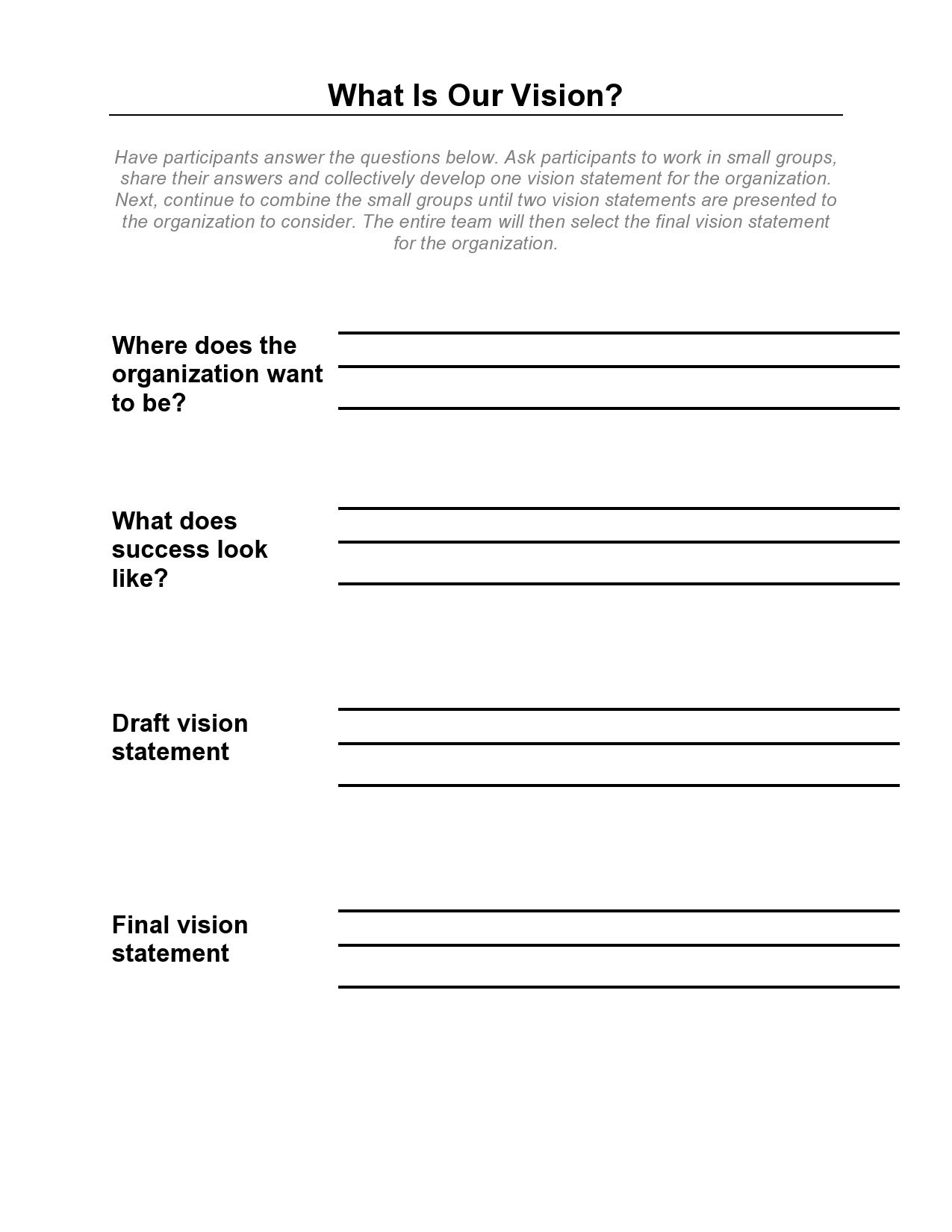 Free vision statement template 20