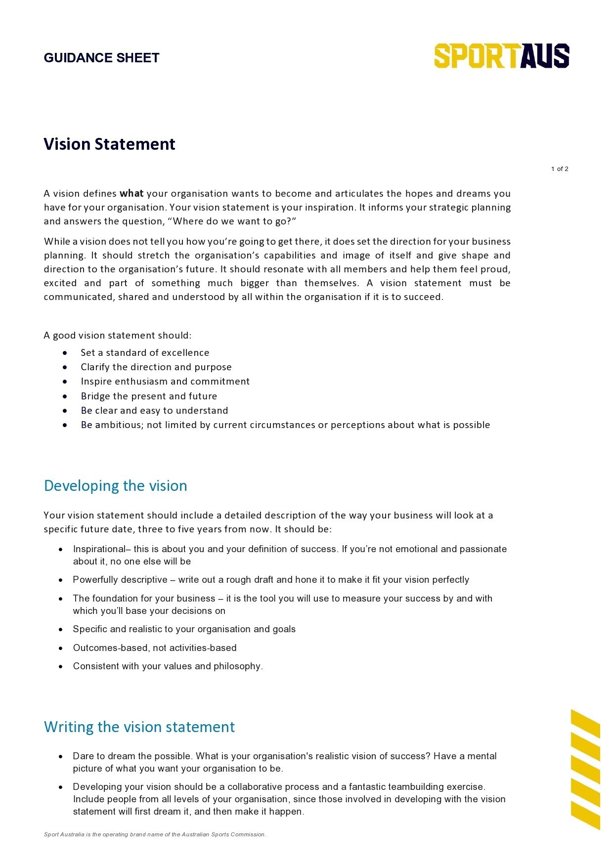 Free vision statement template 21
