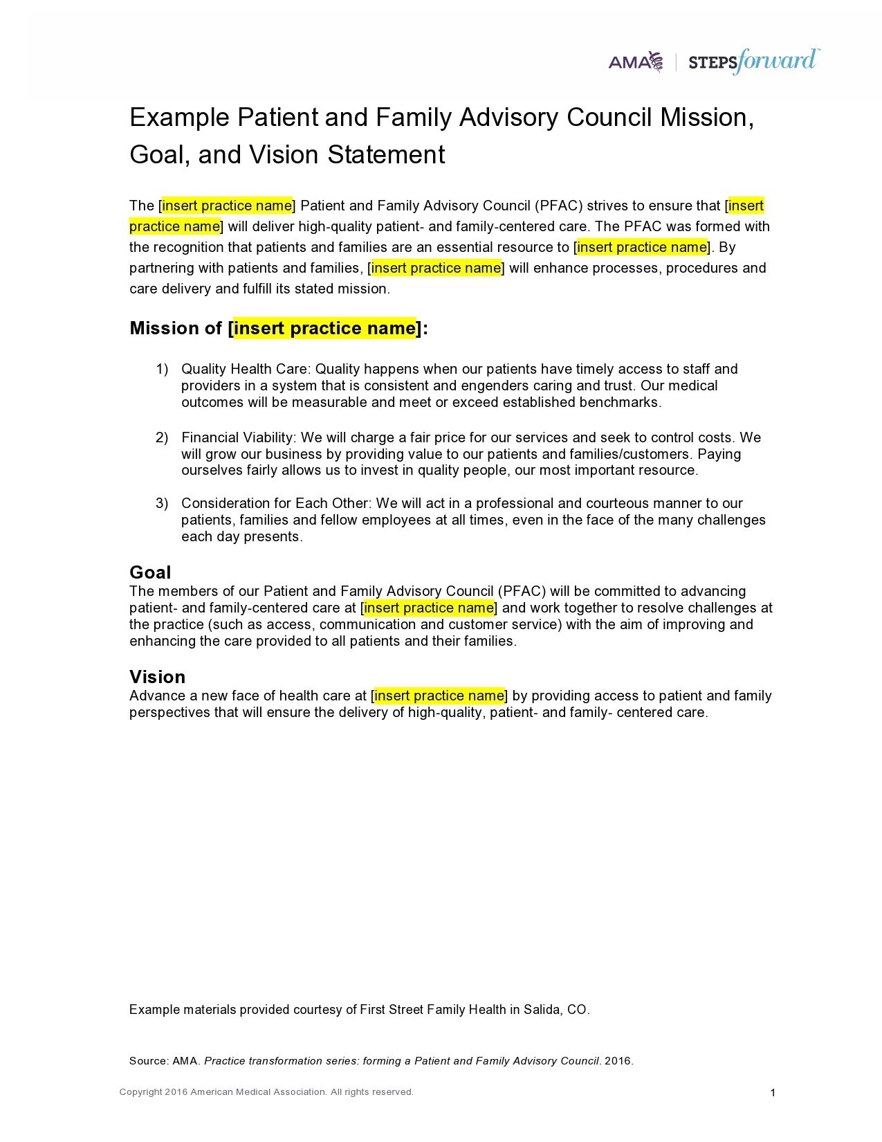 Free vision statement template 40
