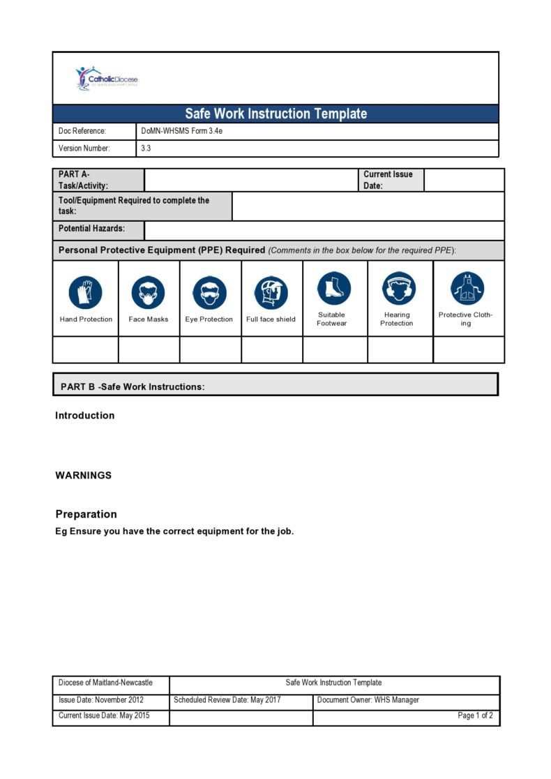 40 Useful Work Instruction Templates (Step by Step)