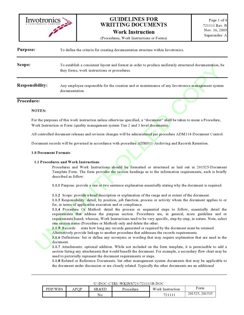 40 Useful Work Instruction Templates (Step by Step)