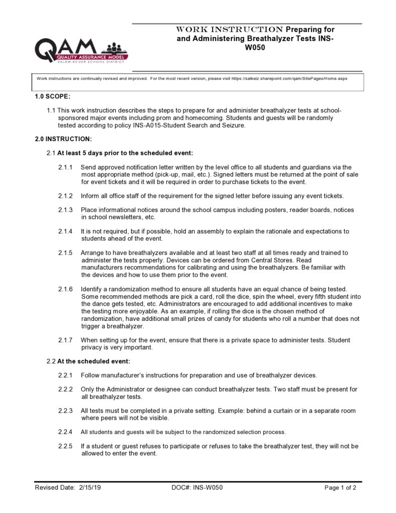 40 Useful Work Instruction Templates (Step by Step)