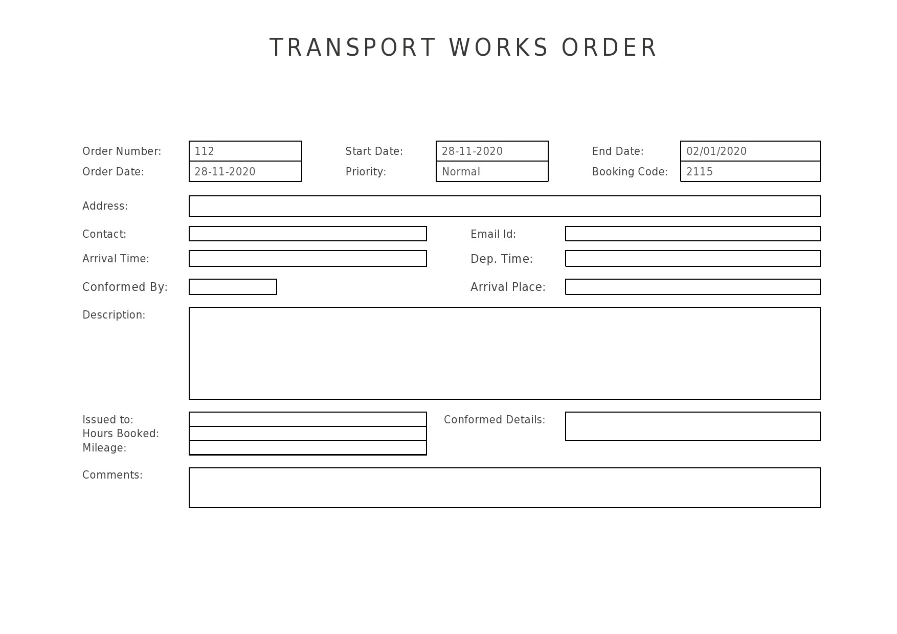 Free work order template 08